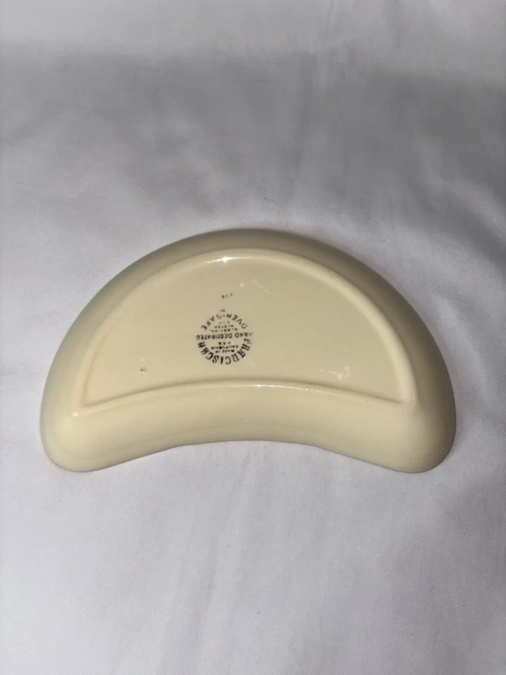 Franciscan Apple Half Moon Plates Set of 4 Vintage Hand Painted USA Dishes - Picture 3 of 9